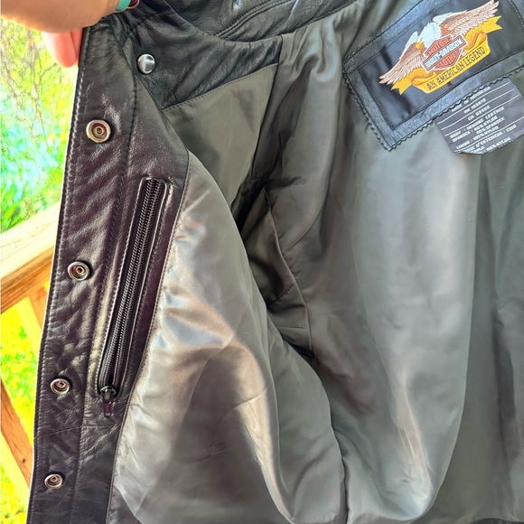 Vintage Harley-Davidson An American Legend Motorcycle Black Leather Jacket - Picture 15 of 16